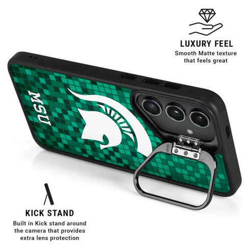 Michigan State University Spartans Digital Pixels Galaxy S24 Plus Kickstand Case